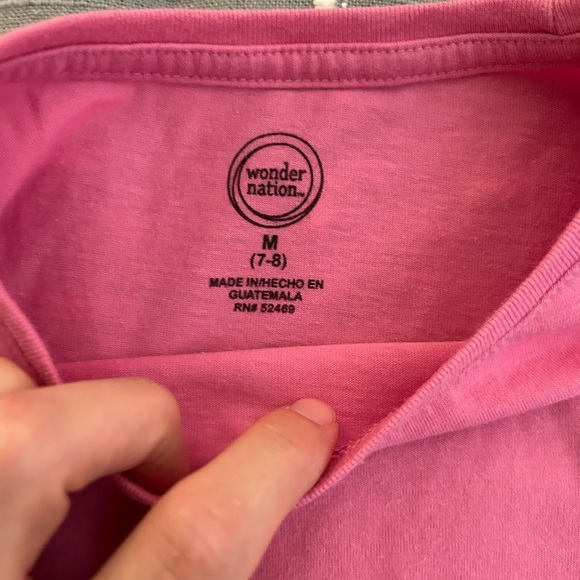 Lot of 2 Girls' Pink and Gray Long Sleeve Tops size 7/8 - Picture 2 of 4